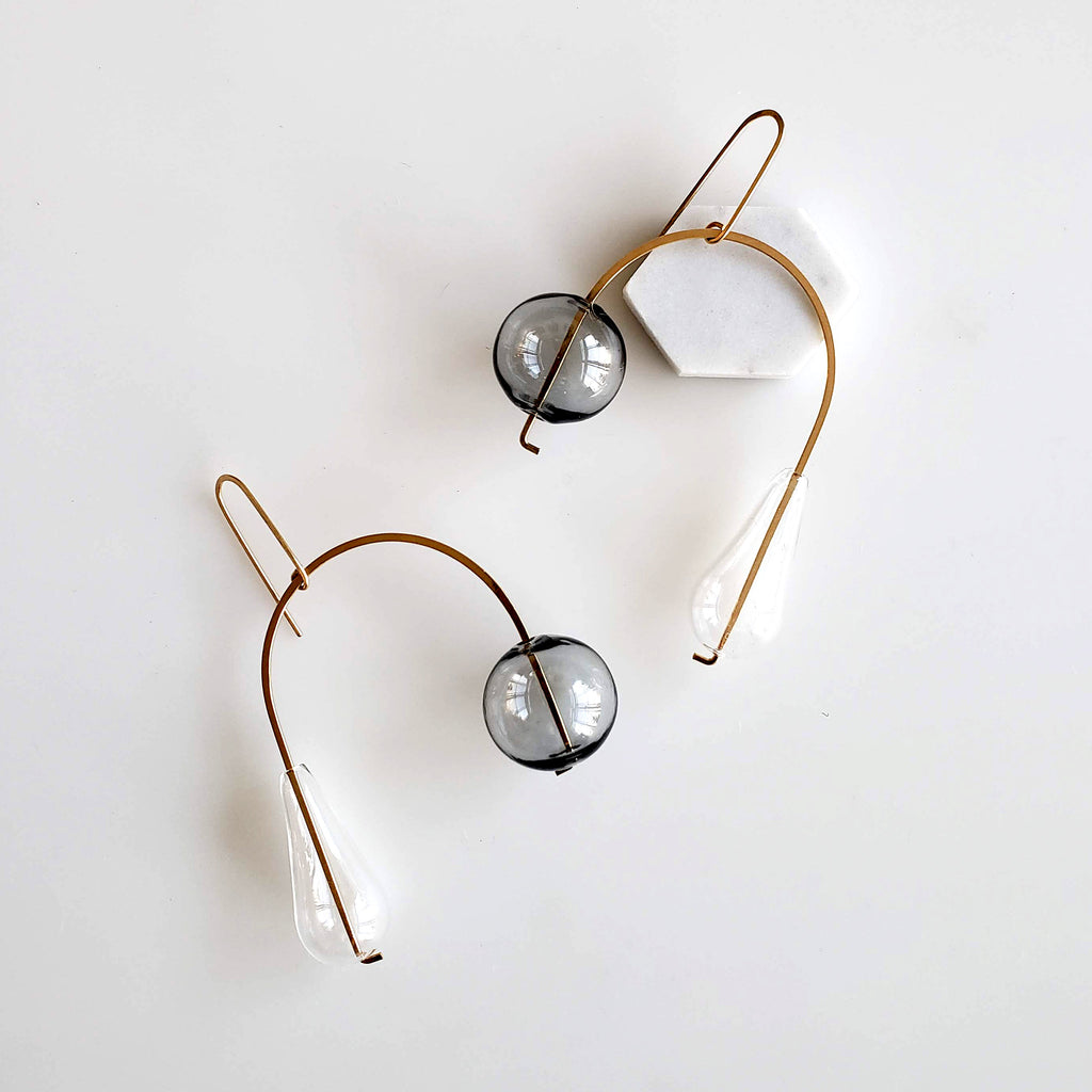 Lightweight borosilicate glass dangle earrings with gold filled wire