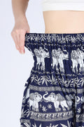 Dark blue printed elephant harem pants, soft and comfy boho style