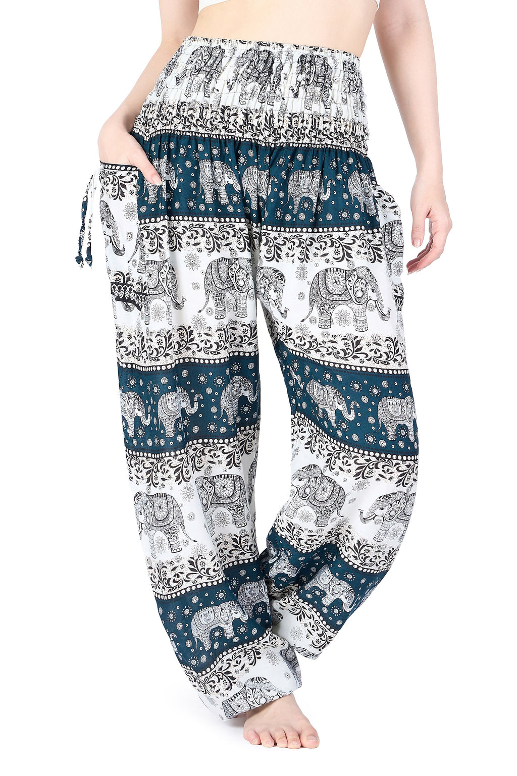 Women's festival pants with adjustable waist and roomy pockets