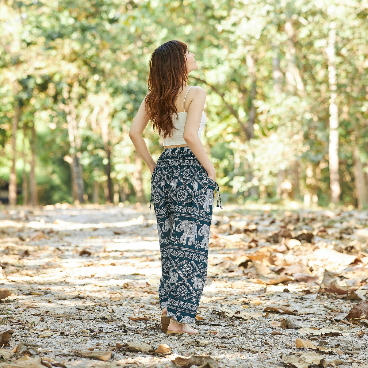 Hippie style harem pants for women in fall fashion collection