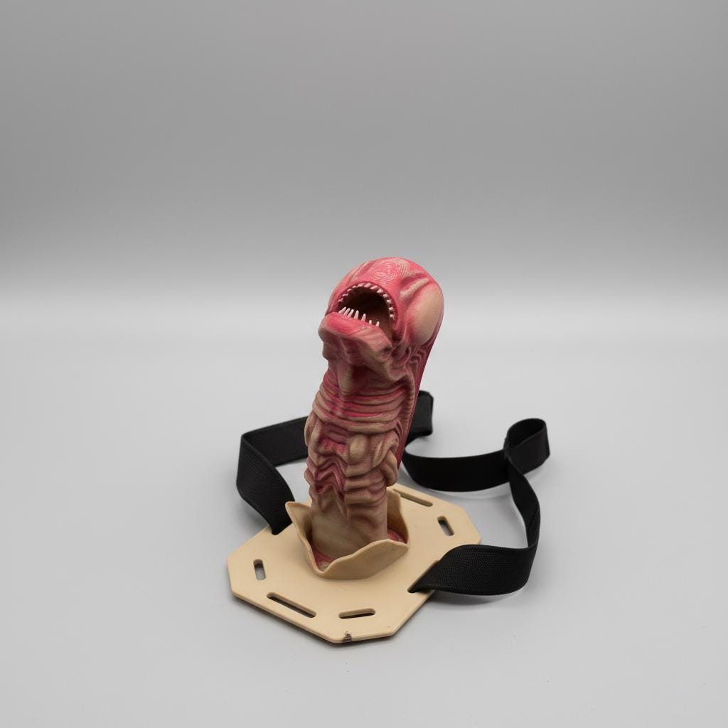 Hand-painted sci-fi horror chestburster collectible for cosplay and photoshoots
