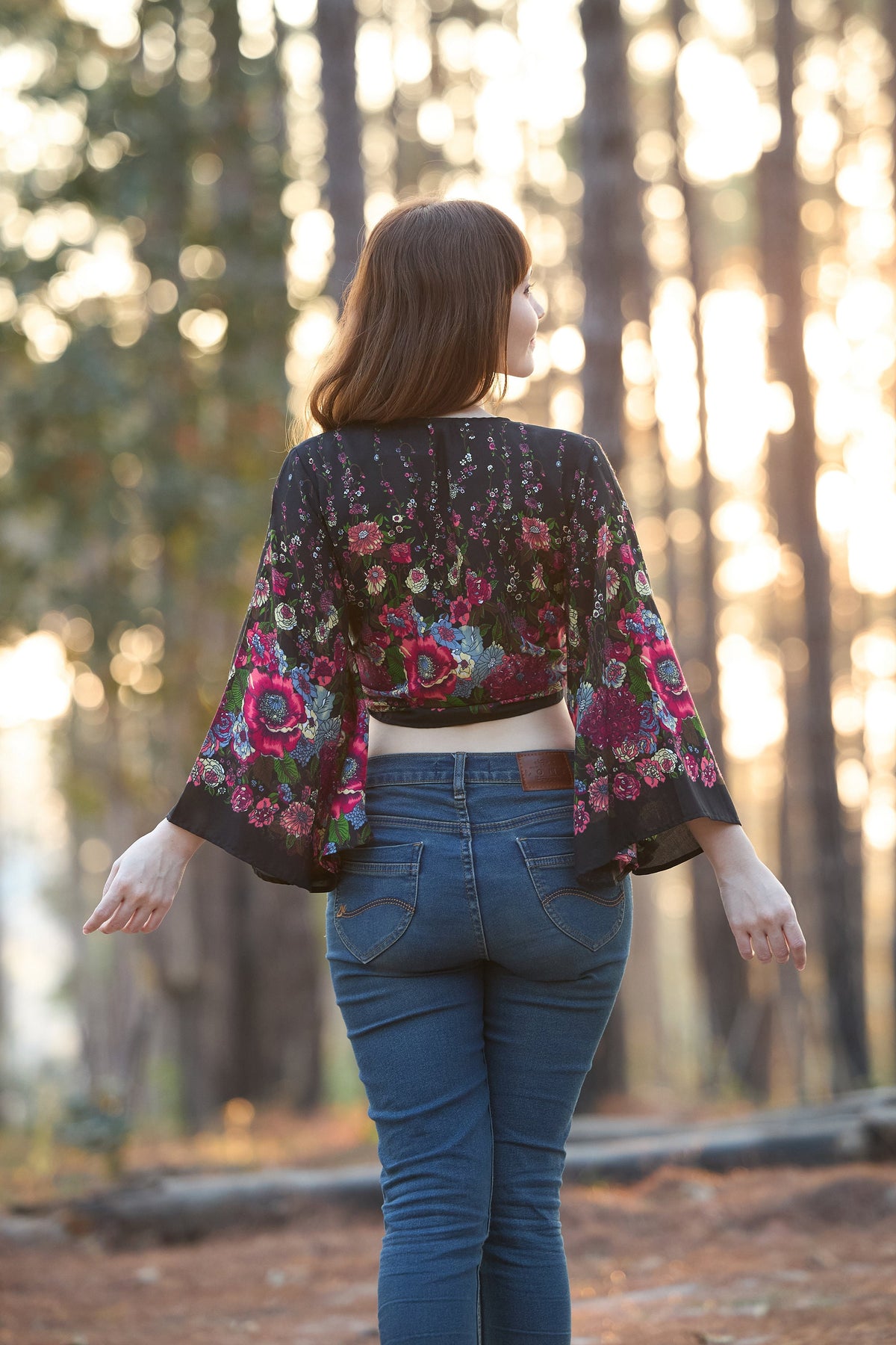 Handmade black wrap top with soft rayon fabric