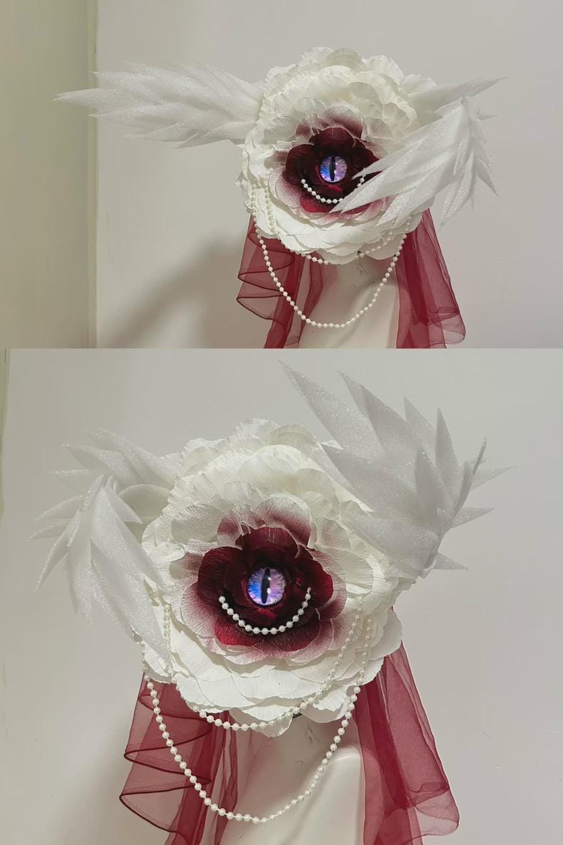 Large 30 cm rose face mask for Halloween and fantasy photography