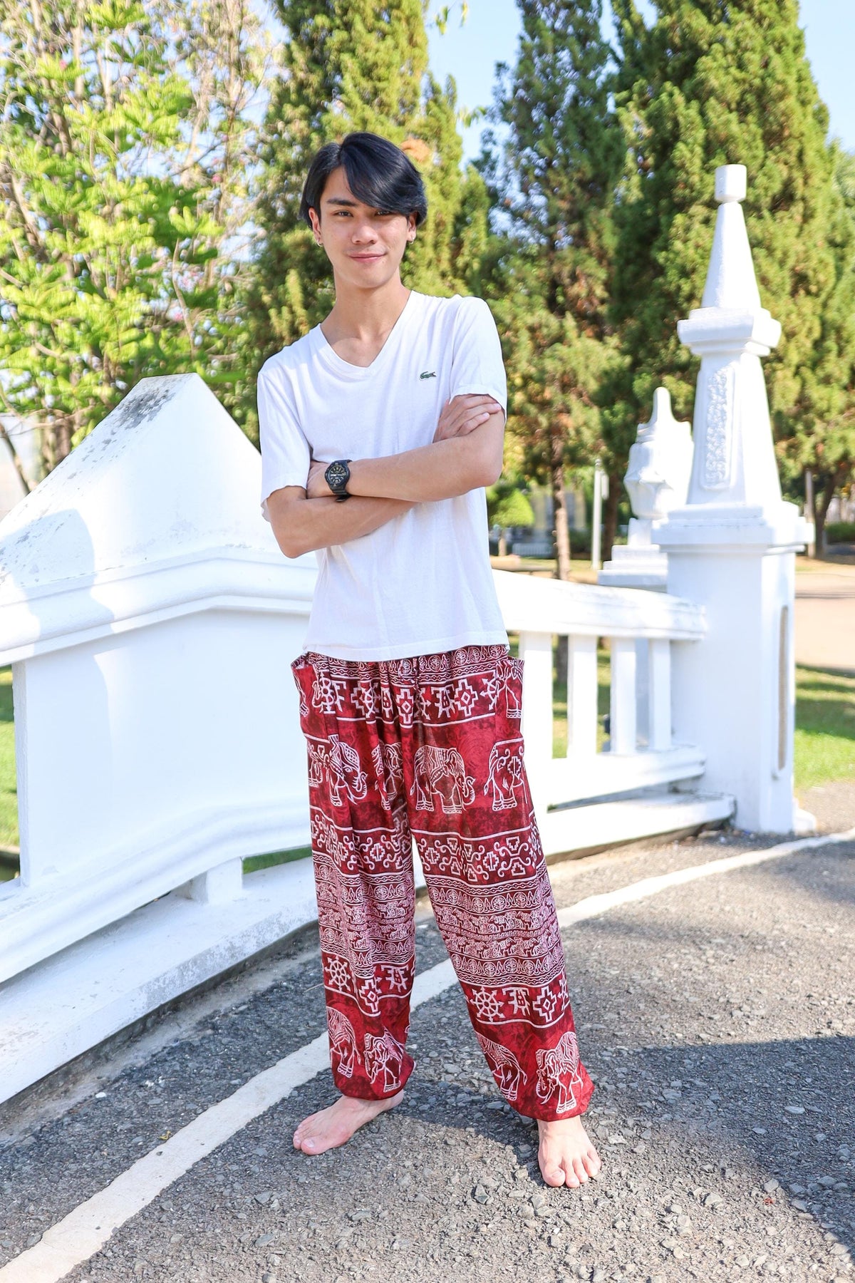 Men's bohemian elephant pants for yoga, dance, and festivals