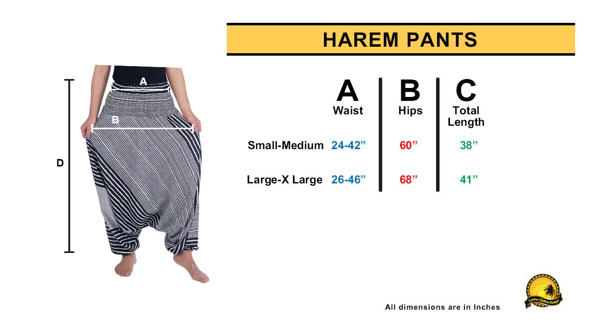 Plus size black striped harem pants, versatile 2-in-1 design for festivals