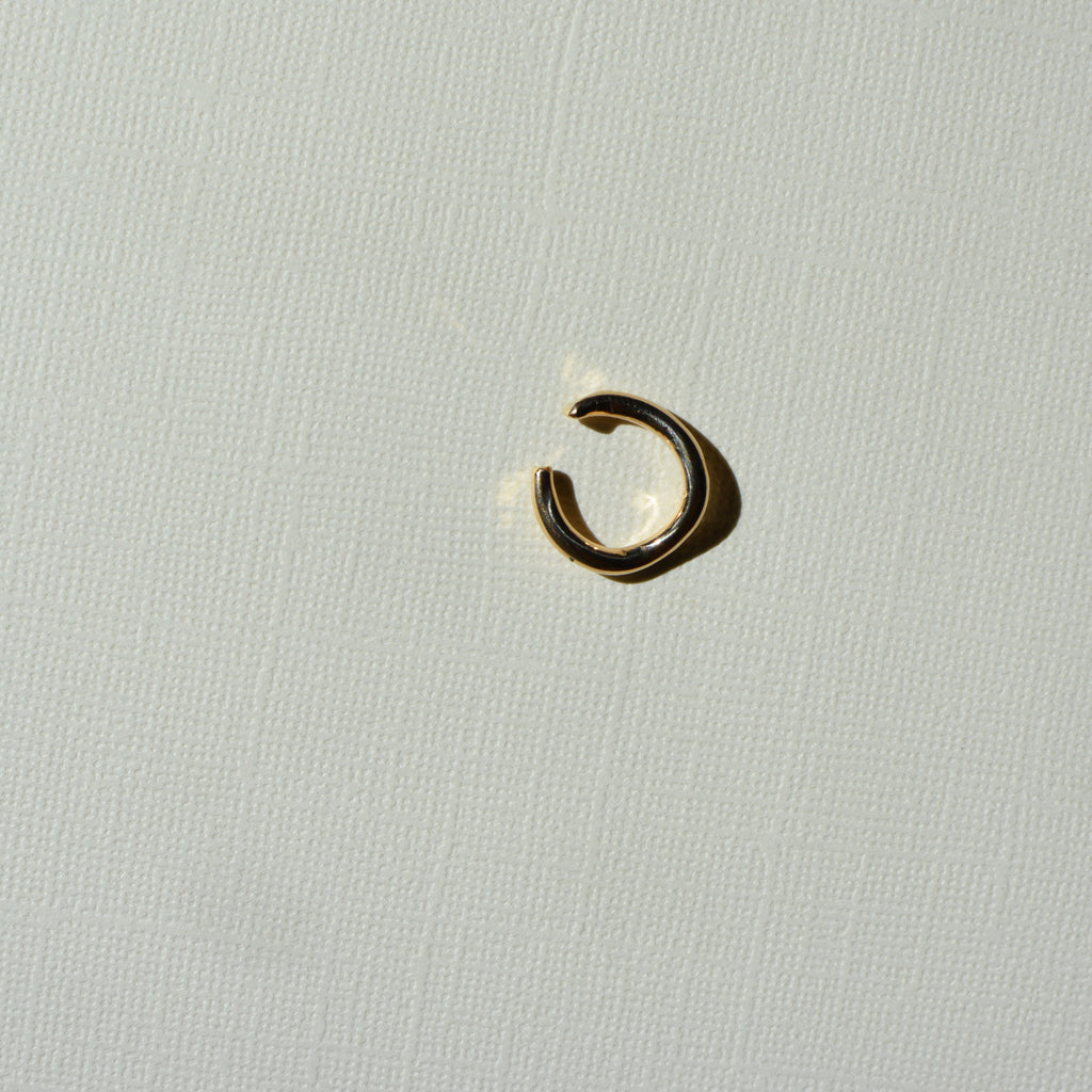 Sterling silver Heli wavy ear cuff, 16mm, minimalist ear accessory