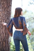 Bohemian bell sleeve top for women, soft and lightweight