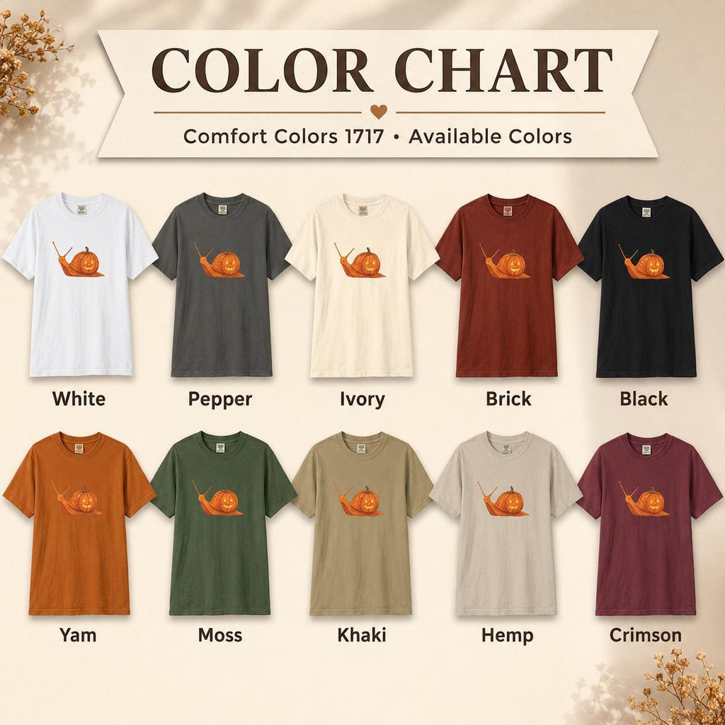 Cute fall t-shirt with pumpkin snail art and soft dye