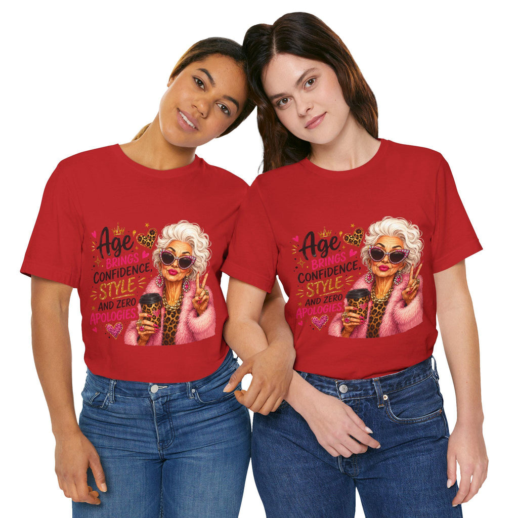Sassy grandma t-shirt with rhinestone sunglasses and pink coat