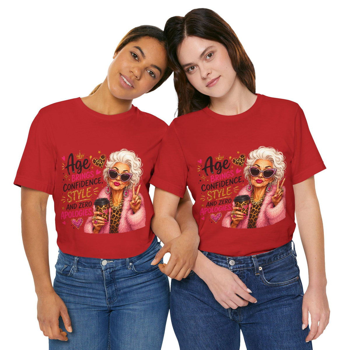 Sassy grandma t-shirt with rhinestone sunglasses and pink coat