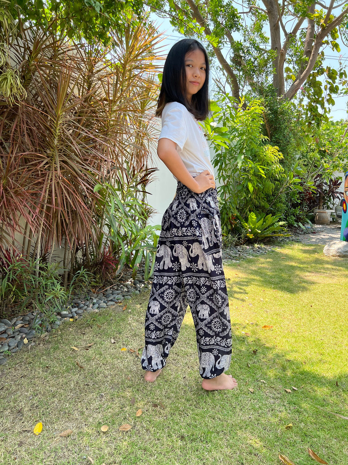 Comfy rayon harem trousers for kids daily wear and play