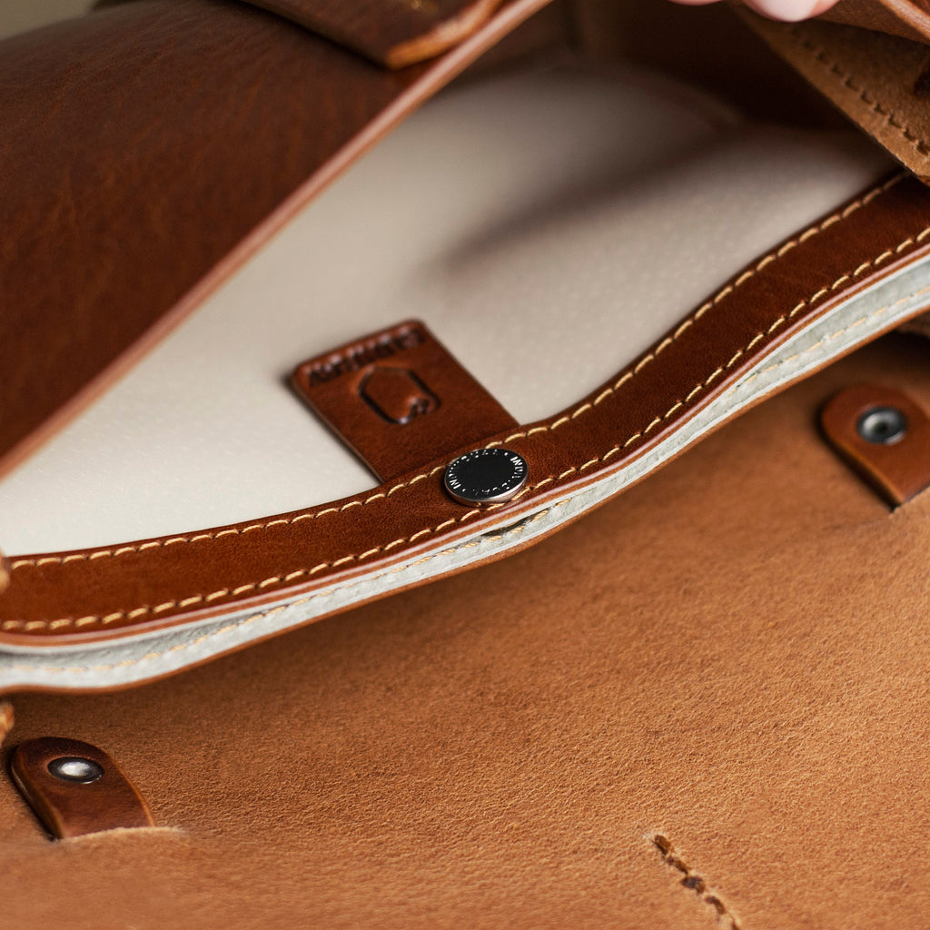 Small Italian leather shoulder bag for women with carbine strap attachment