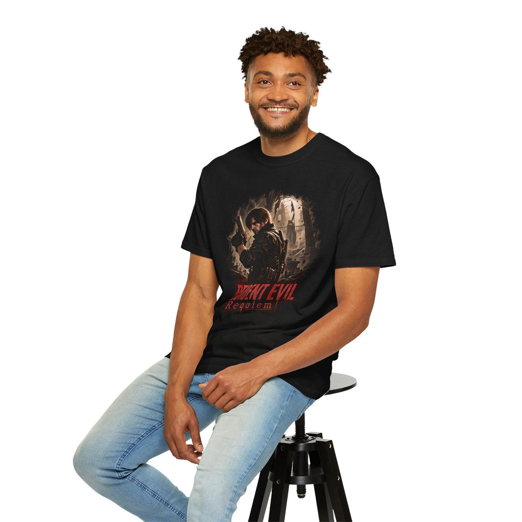 Retro horror gamer tee Resident Evil 9 Requiem design
