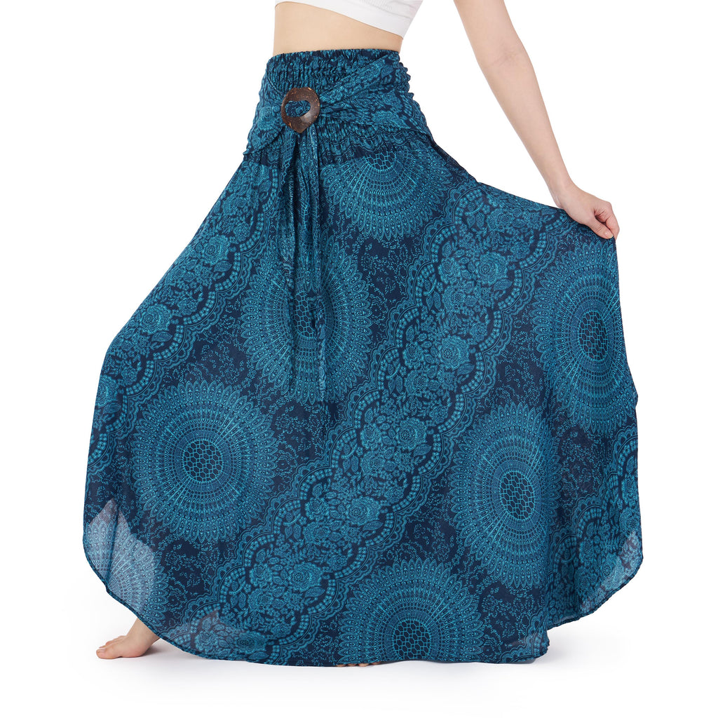 Model wearing S/M 37 inch boho skirt, 5'3" tall