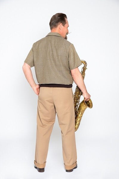 Vintage style chino pants S-XXL, lightweight cotton elastane fabric, everyday wear