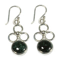 Handcrafted Women's Sterling Silver Dangle Jade Earrings - Trinity of Faith