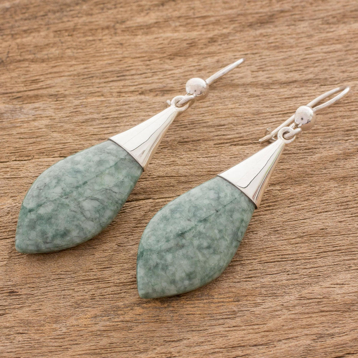 Handmade Jade Dangle Earrings - Maya Lance of Afterlife