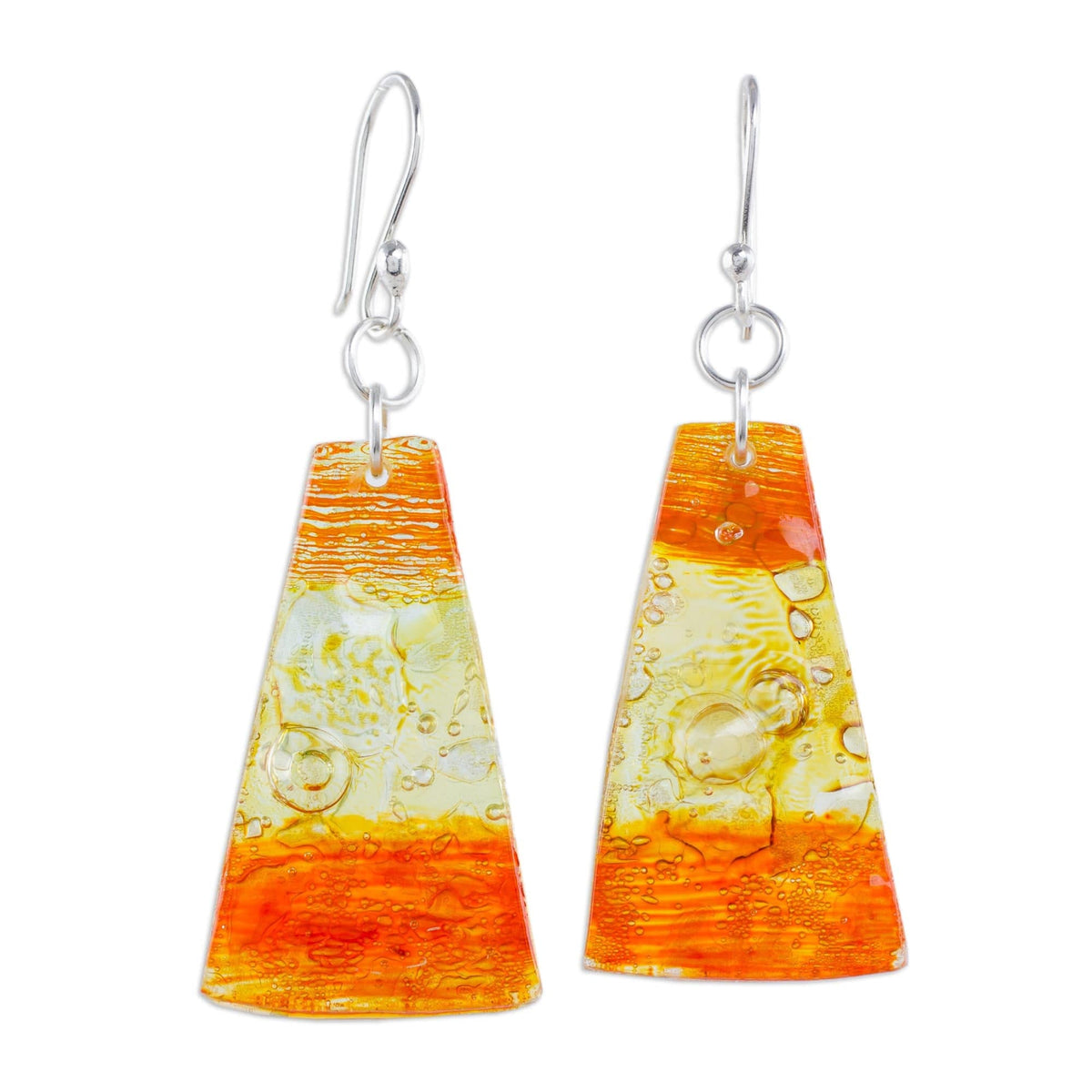 Artisan Crafted Recycled CD Hook Earrings from Guatemala - Rising Sun