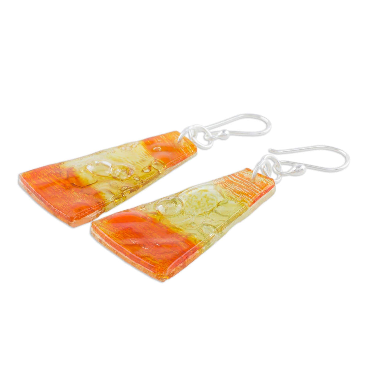 Artisan Crafted Recycled CD Hook Earrings from Guatemala - Rising Sun