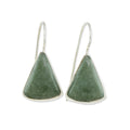 Apple Green Triangular Jade Earrings from Guatemala - Apple Green Mayan Triangles