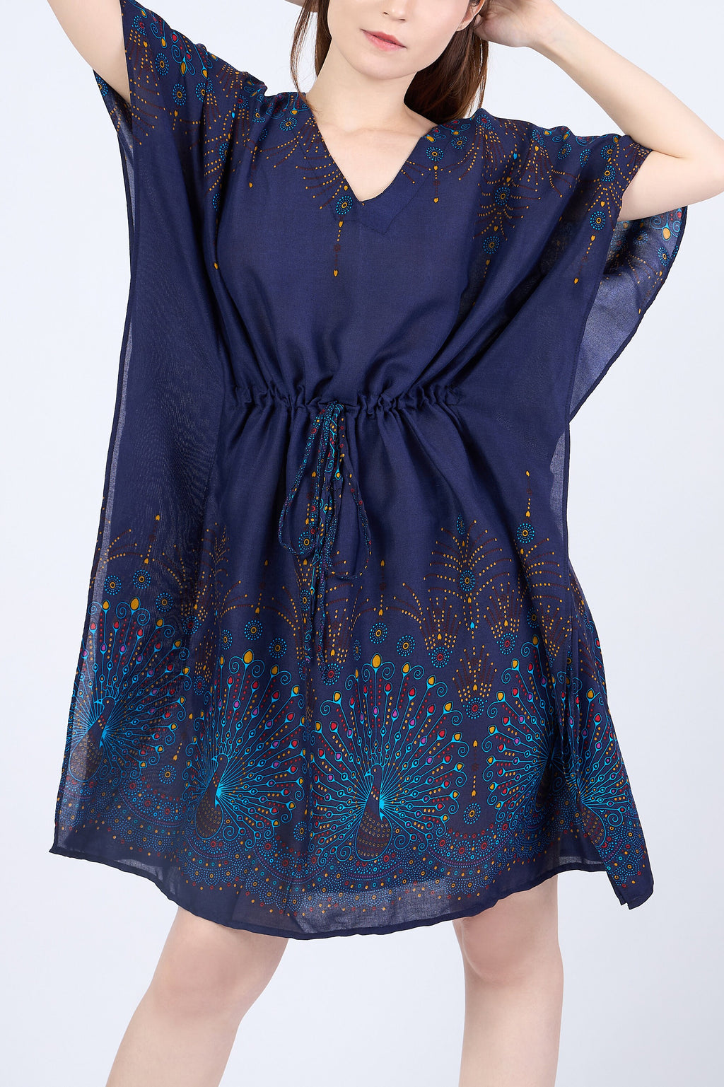 One size boho top with adjustable waist string, 23 inches chest