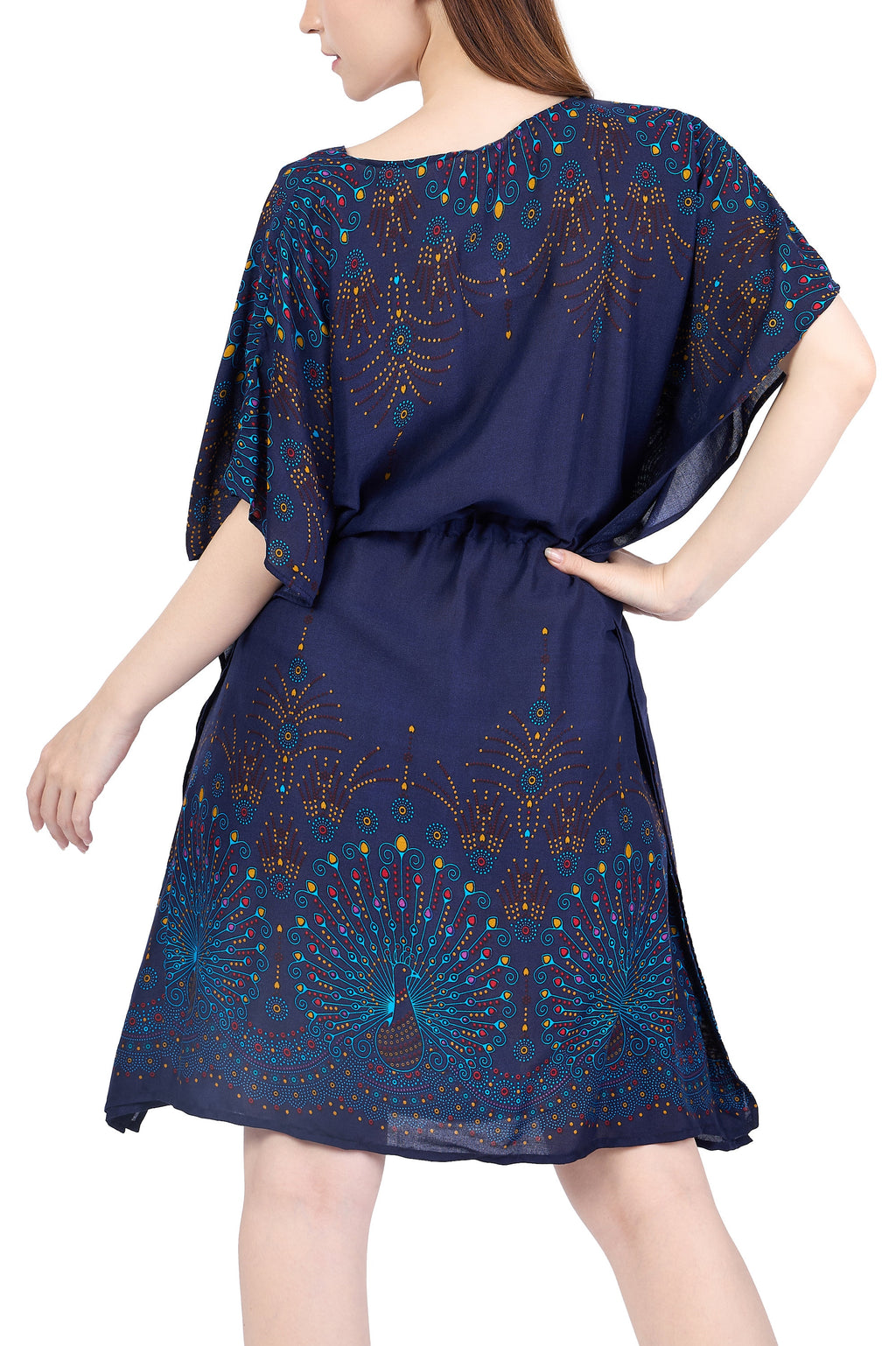 Handmade bohemian tunic top with adjustable waist string