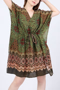 Bohemian style kaftan top with adjustable waist string, one size fits all