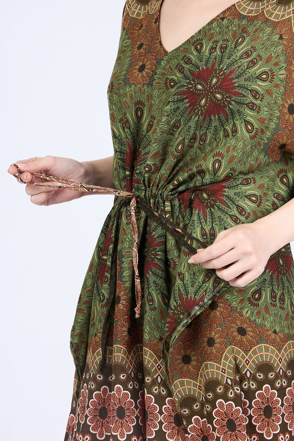 Women's rayon tunic top with intricate patterns, perfect as kimono swimsuit cover-up