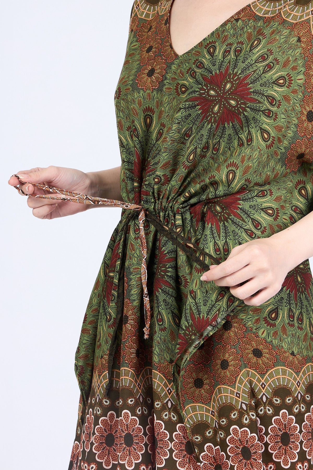 Women's rayon tunic top with intricate patterns, perfect as kimono swimsuit cover-up