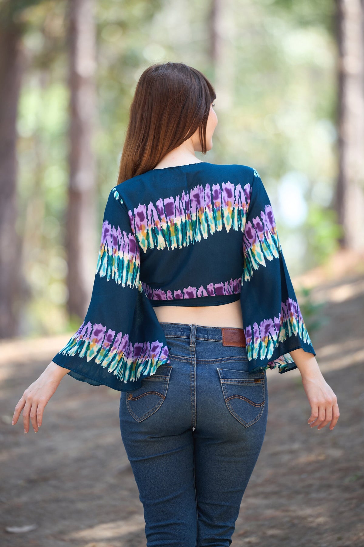 Lightweight rayon bell sleeve top for women, perfect for gifts