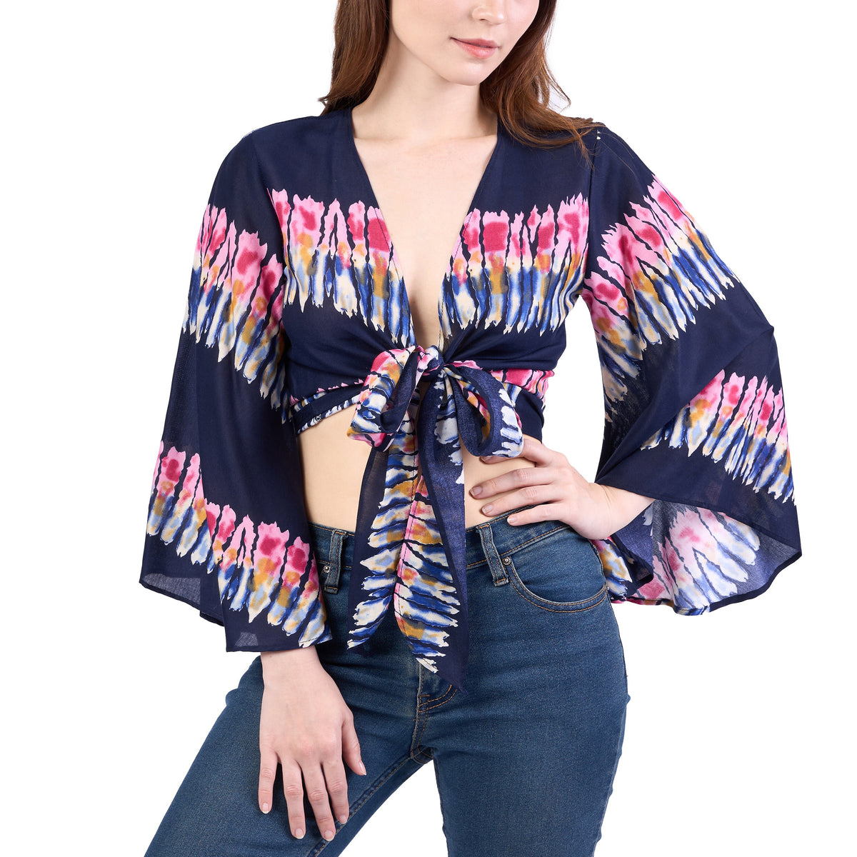 Boho bell sleeve shirt styled for summer and hot weather outfits