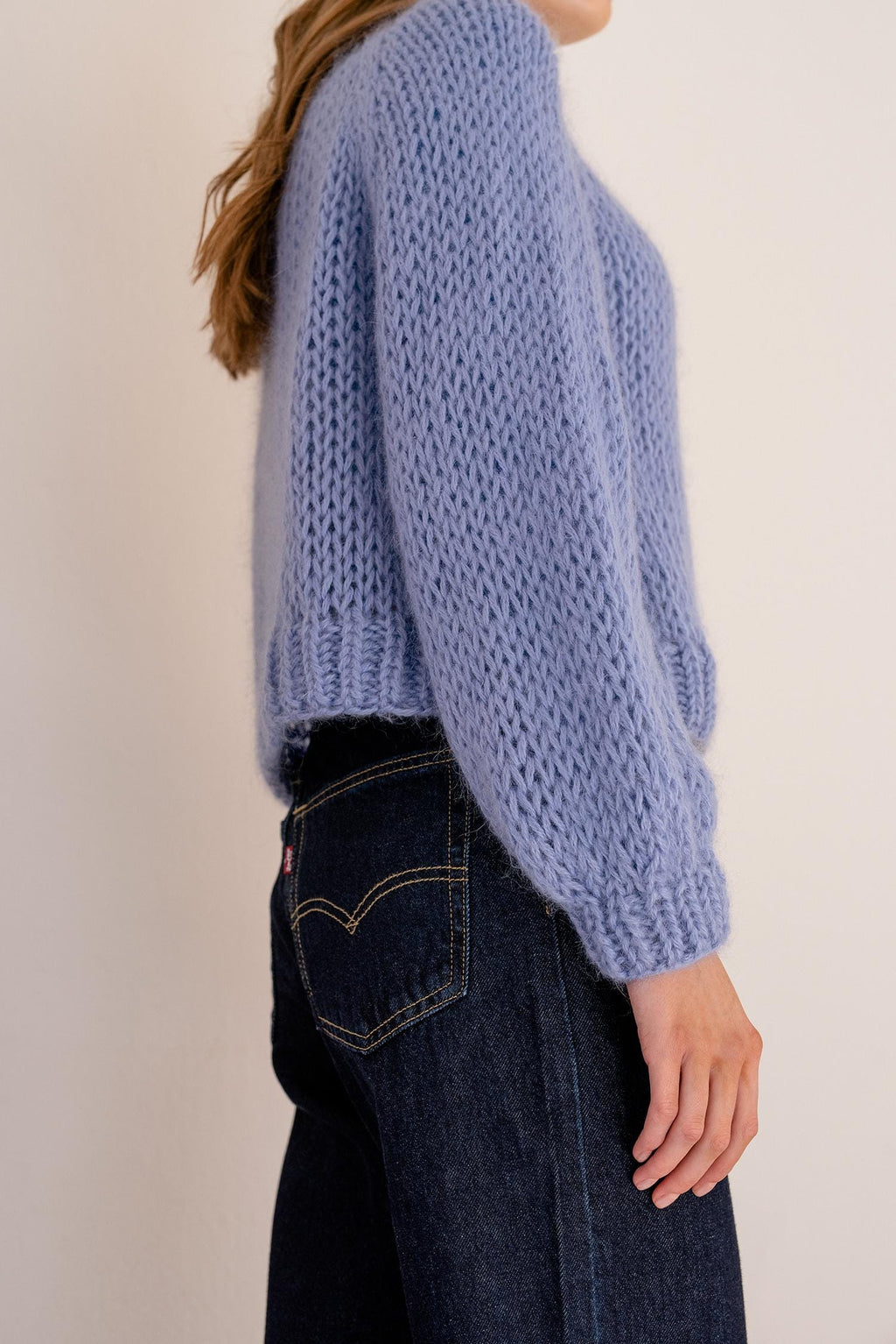 Handcrafted Greek mohair sweater in red