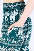 Women's teal elephant harem pants in size small