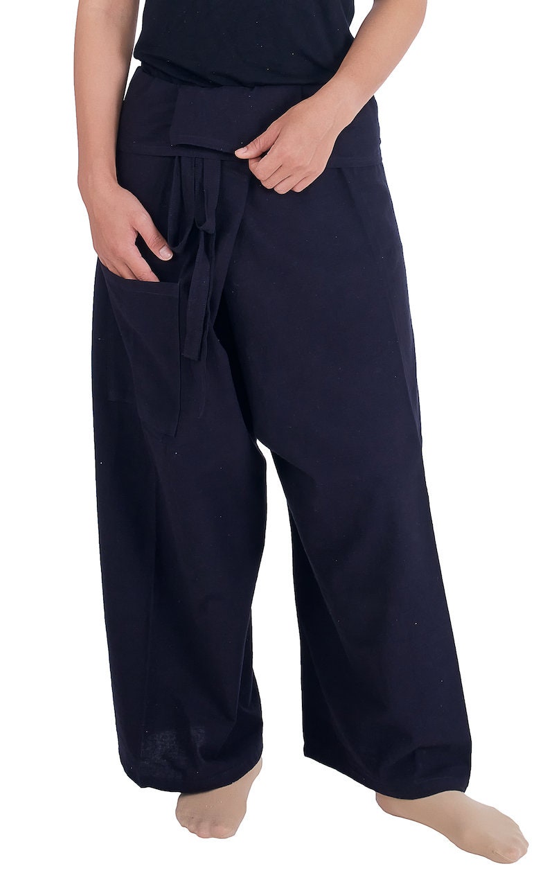 Black cotton wide leg hippie trousers for festivals and casual wear