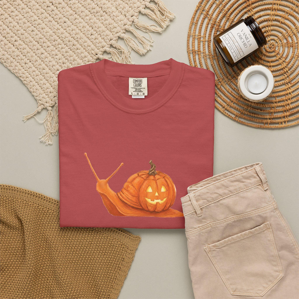 Relaxed fit Halloween t-shirt with pumpkin snail graphic