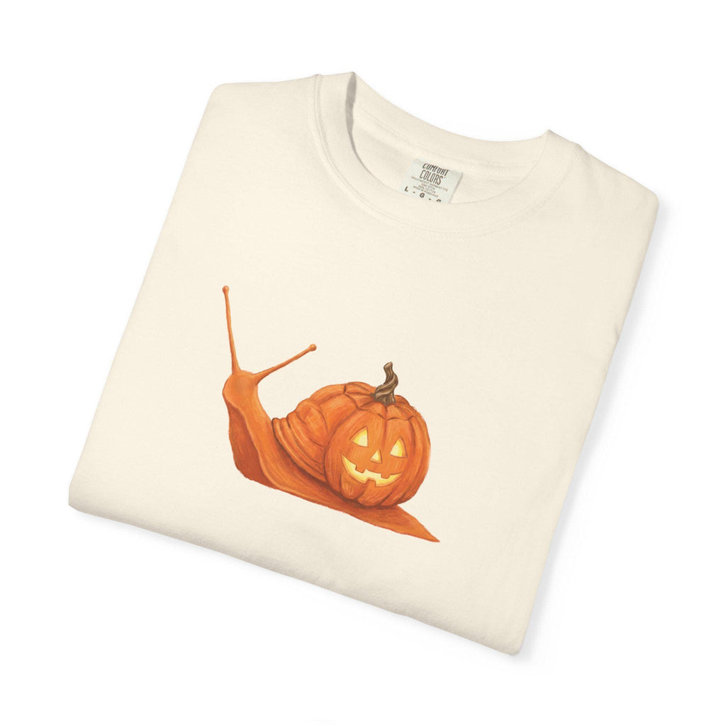 Garment-dyed jack o' lantern tee in heavyweight cotton