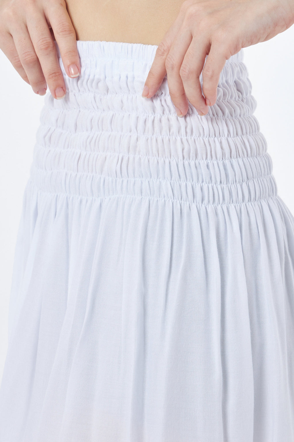 Lightweight white boho skirt for festival and beach wear