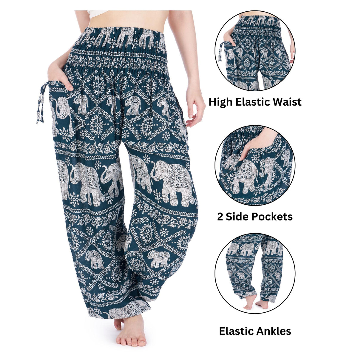 Comfy rayon harem pants with two spacious pockets