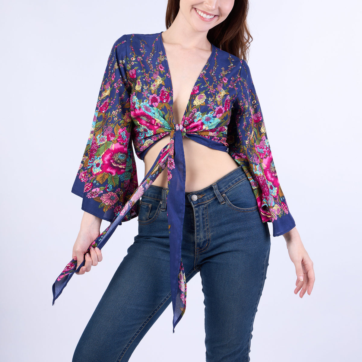 Handcrafted boho wrap top for women's summer wardrobe