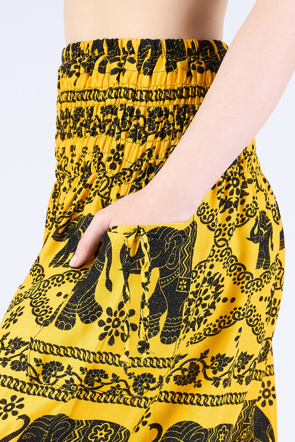 Psytrance clothing yellow elephant harem pants for women